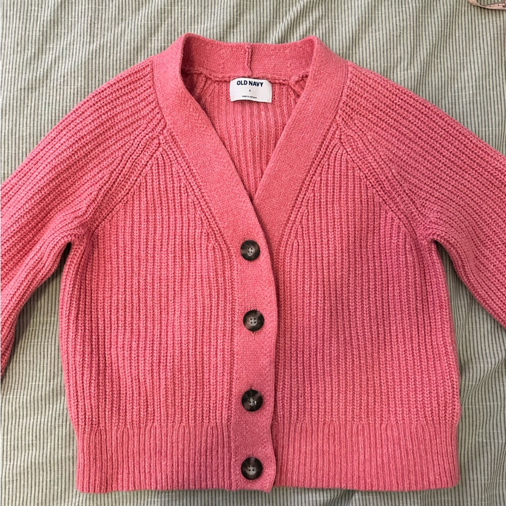 Chunky Pink V-Neck Old Navy Cardigan